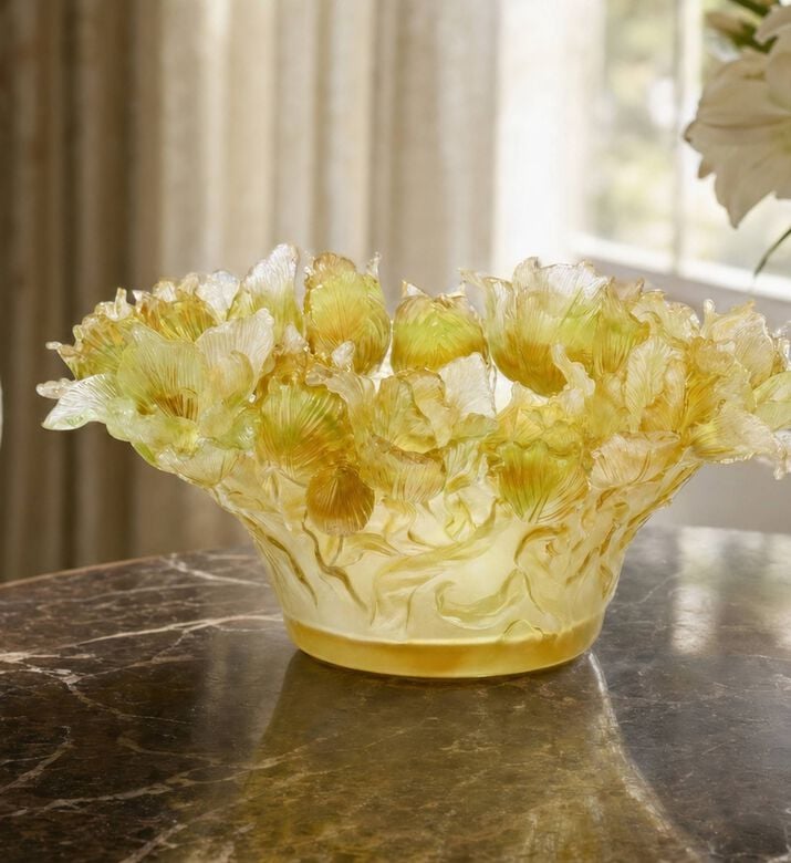 Cristal de Paris Desert Amber Tulip Bowl, Model View