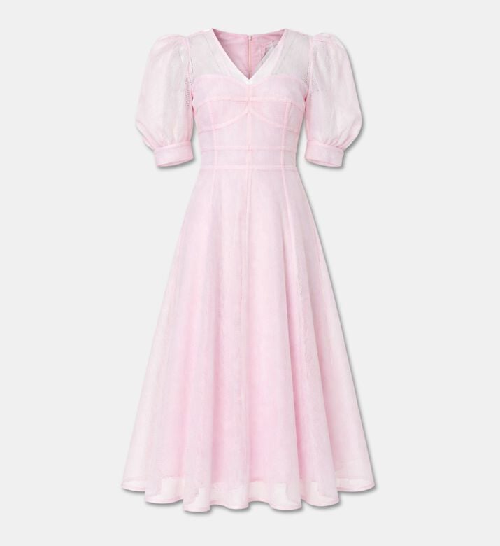 Poca and Poca Mesh Short-sleeve Midi Dress, Packshot View