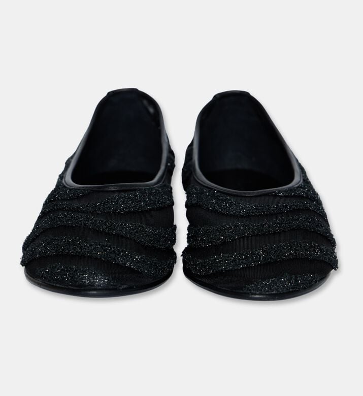 Atana Tonal Mesh Zebra-stripe Ballerinas, Packshot View