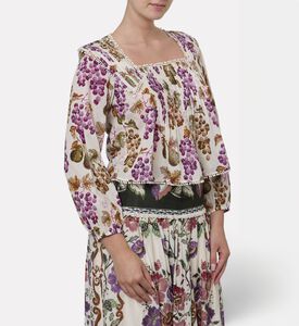 Farm Rio Grape Garden Blouse, Model View