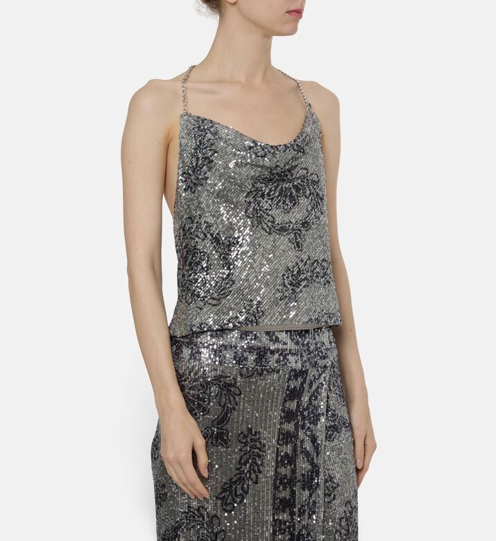 Ba and Sh Sequined Sleeveless Top, Model View