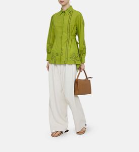 Cotton Blend Tone-on-tone Broderie Anglaise Shirt