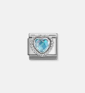 حلية قلب كلاسيكية فضية قابلة للتركيب