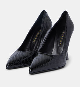 High Heel Python Leather Pumps