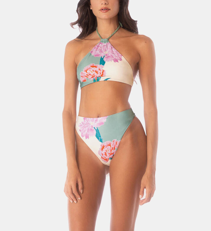 بلوزة برباط بطبعة أزهار