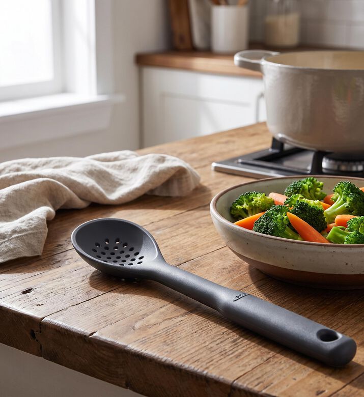 Oxo Peppercorn Silicone Slotted Spoon, Model View