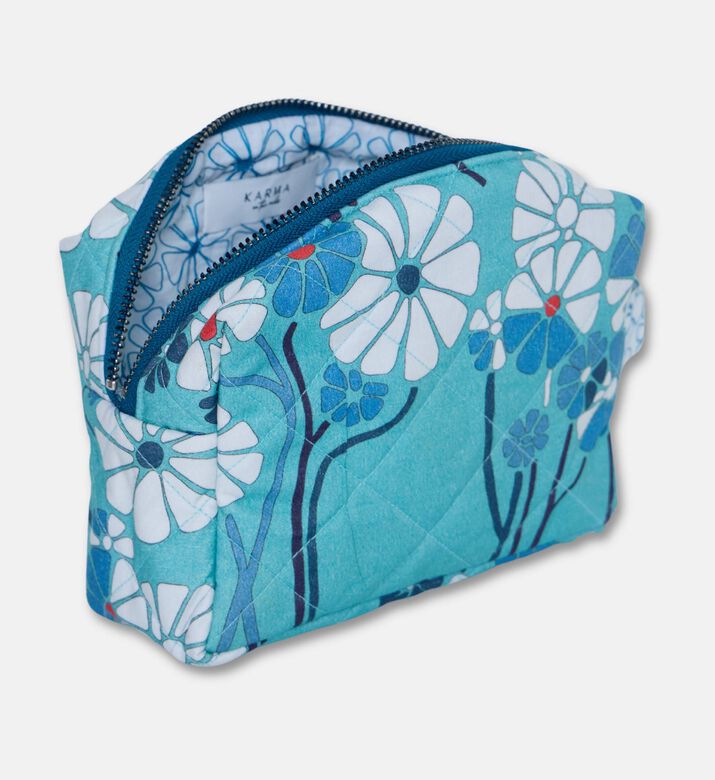 Karma on the Rocks Kiku Aqua Cotton Small Pouch, Packshot View