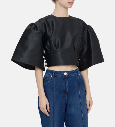 Puffy Sleeves Fitted Top