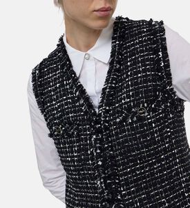 Weill Tweed Sleeveless V-neck Vest, Model View