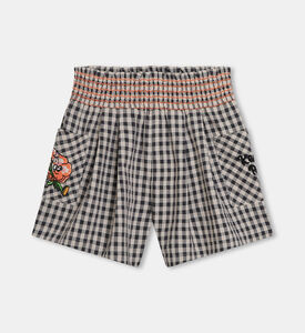 Gingham Seersucker Cotton Shorts