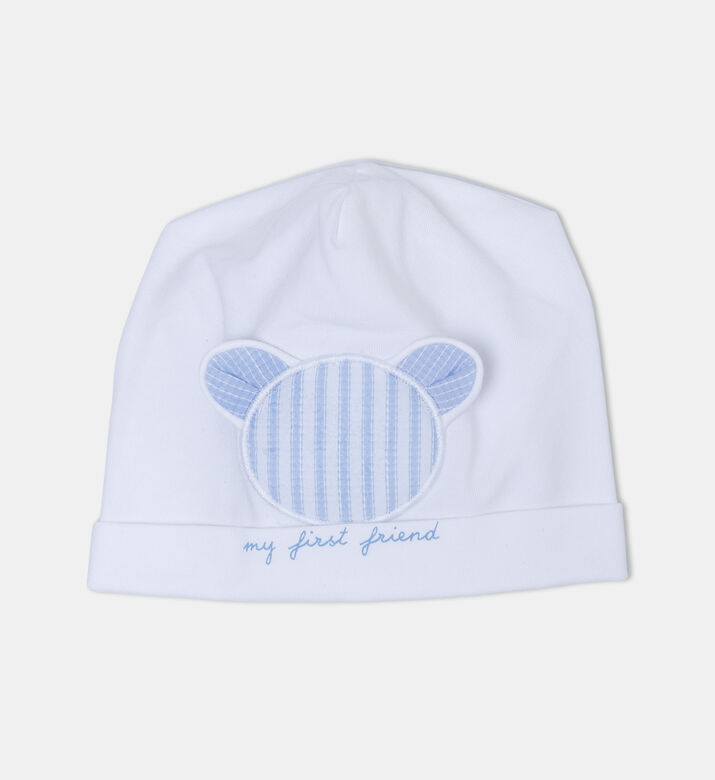 Embroidered Bear Baby Hat