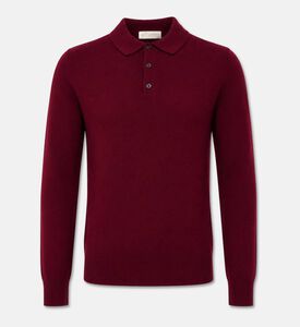 Galeries Lafayette Polo-collar Cashmere Sweater, Burgundy, S, Packshot View