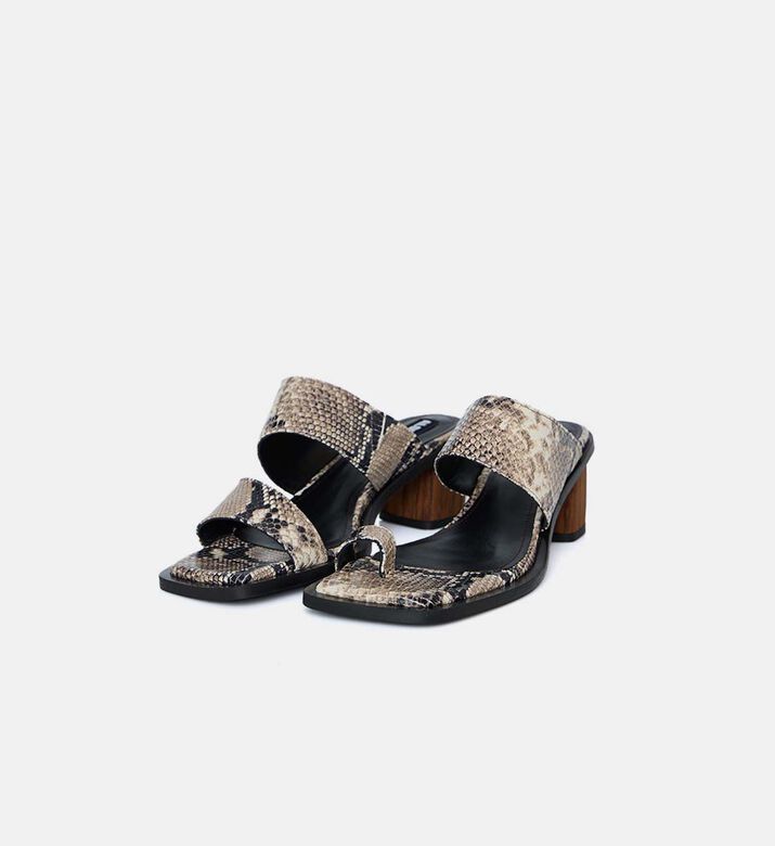 Gabin Indo Snakeskin Leather Sabot Mules