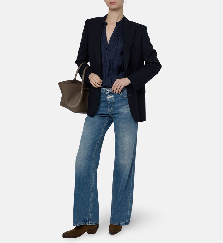 Closed Organic Cotton Flared Jeans, Blue, 28, Model View