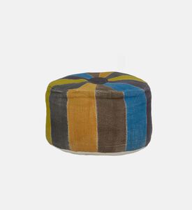 Home Deco and More Jute Round Patchwork Pouf, Packshot View