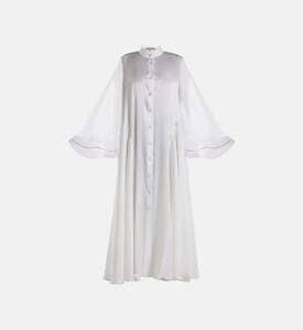 Leila Silk Satin Leaf Applique Maxi Dress Leila Silk Satin Leaf Applique Maxi Dress