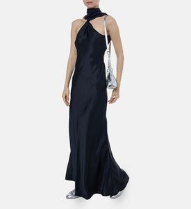 فستان متوسط الطول بفتحات جانبية