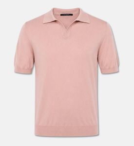 Tagliatore Cotton Short-sleeve Polo Shirt, Pink, 50, Packshot View