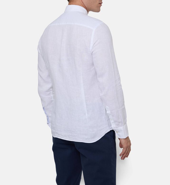Hackett London Logo-embroidery Regular-fit Shirt, White, Xl, Model View