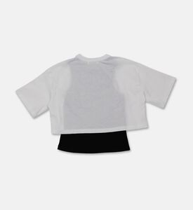 M S G M Cropped Logo-print T-shirt, Packshot View