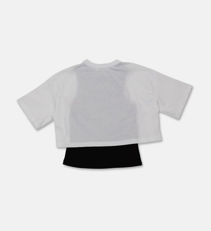 M S G M Cropped Logo-print T-shirt, Packshot View