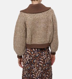 Ba and Sh Puffy Long-sleeve Cardigan, Model View