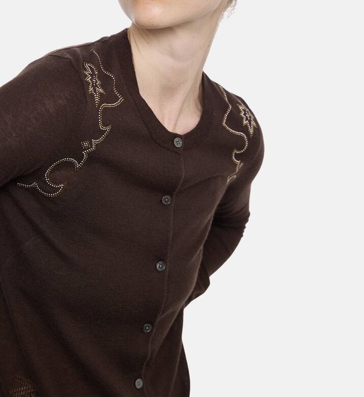 Zadig et Voltaire Rhinestone-embellished Button Closure Cardigan, Model View