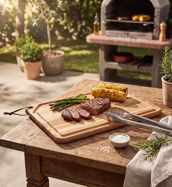 Tramontina Teak Wood Rectangular Barbecue Board, Packshot View