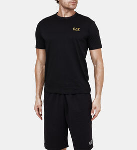 EA7 Logo Printed Cotton T-shirt, Model View