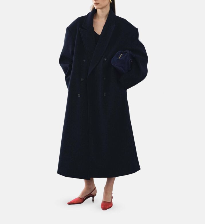 Double-breasted Button Closure Coat