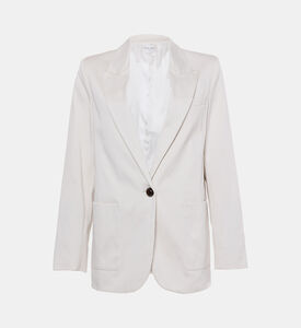 Cotton-blend Slit-sleeve Blazer
