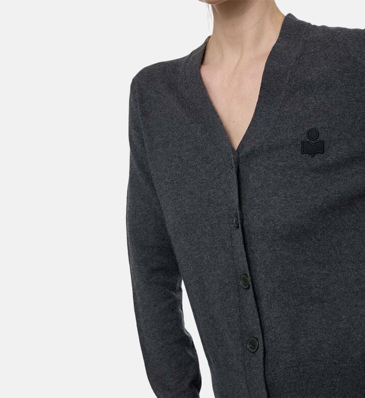 Button Closure V-neck Cardigan