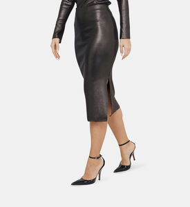 تنورة لوكس ضيق بمظهر ميتاليكي