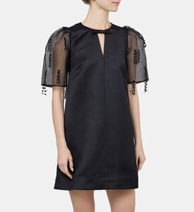 Fringed Organza Mini Dress