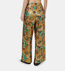 بنطال واسع الساقين مزين بترتر بأزهار