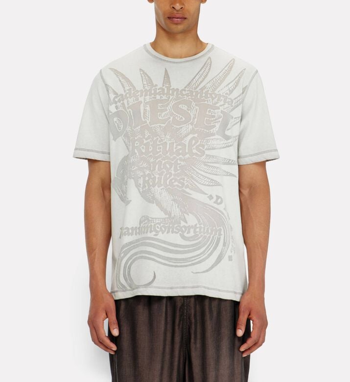 Diesel Contrast Stitch Crewneck T-shirt, Model View