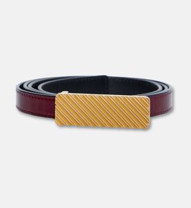 Mlouye Textured Calf Leather Buckle Belt, Burgundy, 90, Packshot View
