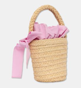 Patou Braided Handle Bucket Bag, Pink, Packshot View