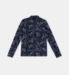 قميص برقبة عالية مطبوع بالكامل