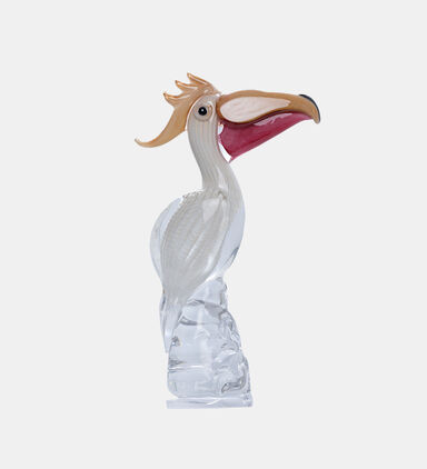 Multicolored Crystal Pelican Sculpture