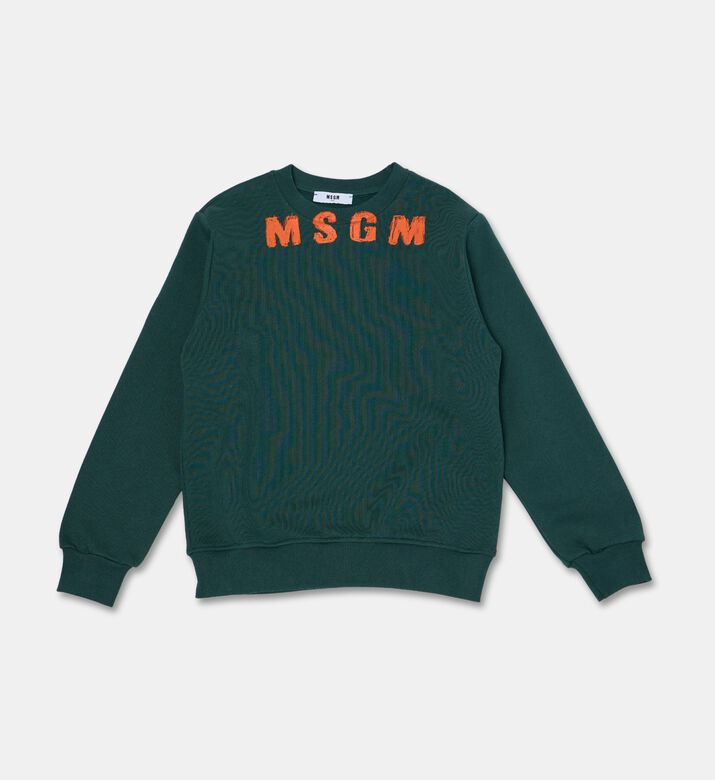 MSGM Cotton Logo-detail Crewneck Sweatshirt, Packshot View