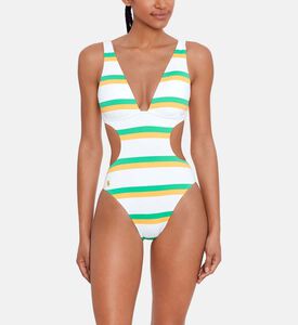Cuct-out Stripped Swimsuit