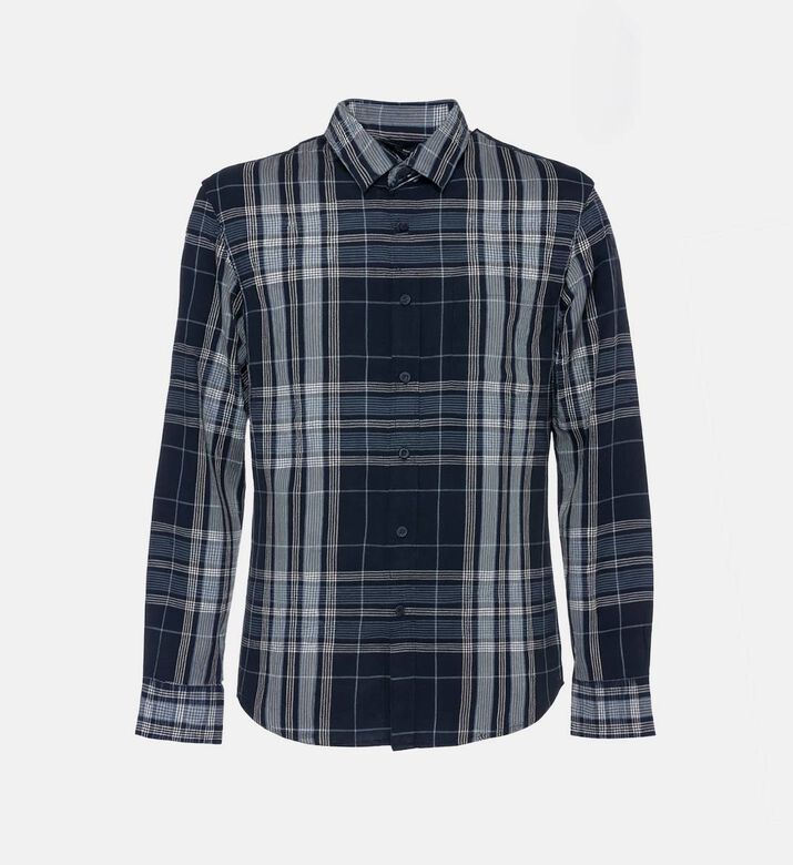 Vince Checkered Long-sleeve Shirt, Green, M, Packshot View