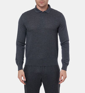 Corneliani Polo Knitted, Dark-grey, 58, Model View
