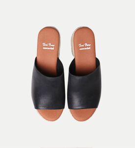 Andrea Leather Platform Wedge Sandals