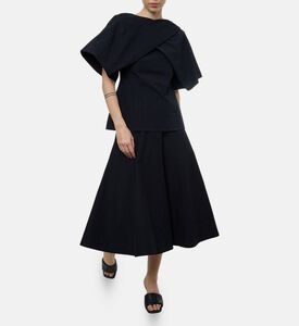 Dawei Architectural Cape-sleeve Fitted Top, Model View