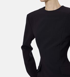 Ronny Kobo Flap Pockets Flared Mini Dress, Model View