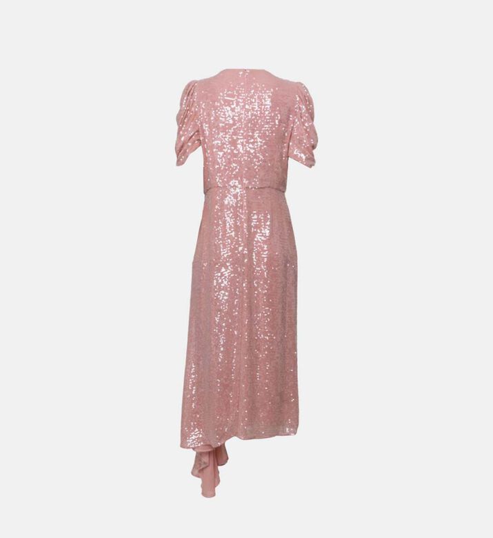 Asymmetrical Dropped Hem Midi Dress