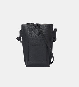 Longchamp Leather Phone Pouch, Black, Packshot View