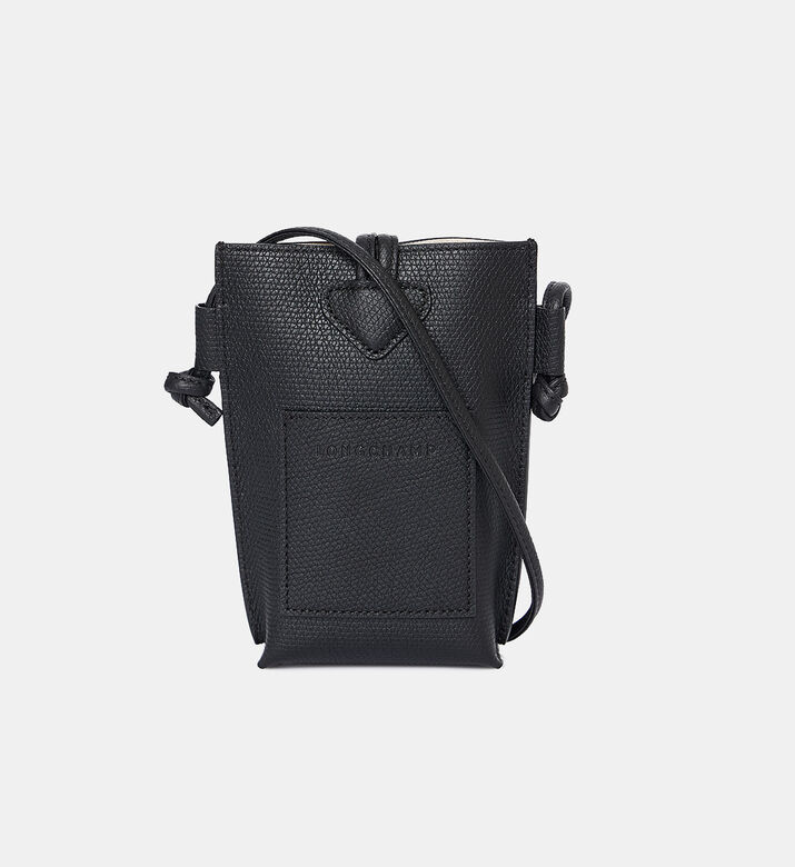 Longchamp Leather Phone Pouch, Black, Packshot View